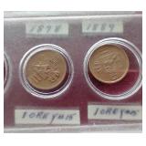 (5) 1800s Sweden Coins