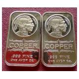 (2) 1oz Copper Bars