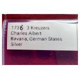 1736 Bavaria Silver 3 Kreuzers Coin