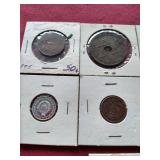 (10) Vintage Foreign Coins in Flips