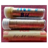 AU/BU Penny Rolls - 1962-D 1963-D 1964-D