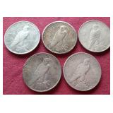 (5) Peace Dollars