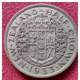 1933 New Zealand Silver Half Crown