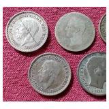 (7) Small Silver Coins - Mostly British 3 Pence