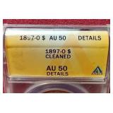 1897-O Morgan Dollar - ANACS AU50 Cleaned
