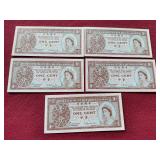 (5) Nice Hong Kong 1 Cent Notes