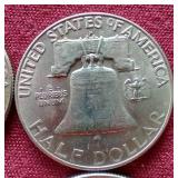 (4) Franklin Half Dollars - 1960, 1960-D, 1961, 1961-D