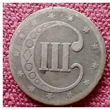 1852 Silver 3c Coin