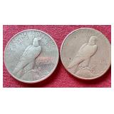 (2) Peace Dollars - 1922 & 1923