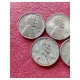 (5) 1943 Steel Pennies