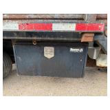 2007 White Chevy 3500 Diesel truck, flatbed with side rails, rack extending over the cab