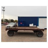 Heavy-duty Industrial flatbed Trailer: Steel deck with side edges for load containment