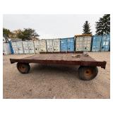 Heavy-duty Industrial flatbed Trailer: Steel deck with side edges for load containment