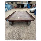 Heavy-duty Industrial flatbed Trailer: Steel deck with side edges for load containment