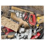 Pallet of corded power tools Dewalt, Milwaukee, Aircat, Ingersol-Rand, Gison Pneumatic, Skil and more