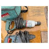 Pallet of power tools: Bosch & Dewalt Angle Grinders, Bosch & Makita rotary hammers, Makita drivers