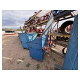 Slanted Metal jobbox with a Reed Chain Vise attached. H 55 ½” x 30” x 48”