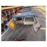 Metal workbench or tool cabinet with 2 drawers and 2 lower cabinet doors