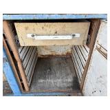 Metal workbench or tool cabinet with 2 drawers and 2 lower cabinet doors