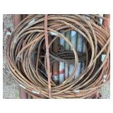 Steel pipes and steel coiled wire rope, pipe length 48”