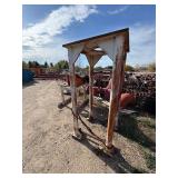 Steel pipe stand or industrial support frame.  H 80 ½” x 38” x 38”