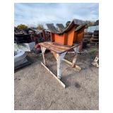 (2) Welded, padded saddle-shaped pipe supports. Steel pipe stand or industrial support frame H 63”xL 60”xW 40