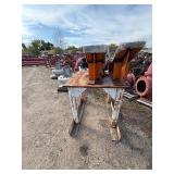 (2) Welded, padded saddle-shaped pipe supports. Steel pipe stand or industrial support frame H 63”xL 60”xW 40