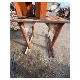 (2) Welded, padded saddle-shaped pipe supports. Steel pipe stand or industrial support frame H 63”xL 60”xW 40