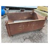 Steel material handling bin or drop box L 74” x W 50 ½” x H 30”