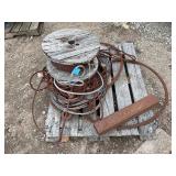 Coils of steel wire rope/cables and various sized sheets of steel or aluminum or open grate flats