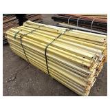 Industrial Steel pallet racking cross beams/uprights, disassembled. Plywood sheets for shelves.