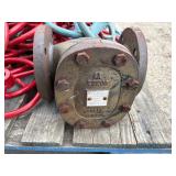 Pallet of valve hand wheels and protective frames. One valve body.