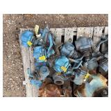 Pallet of Various type Valves. The smaller have hand lever handles