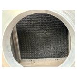 Galvanized steel air handling or ductwork component for HVAC, likely. Purafil Media Bed pressure gauge.