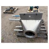 Galvanized steel air handling or ductwork component for HVAC, likely. Purafil Media Bed pressure gauge.