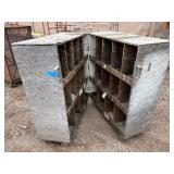 Wood storage cabinet with multiple vertical or horizontal compartments. L 36” x H 54” x W 48”