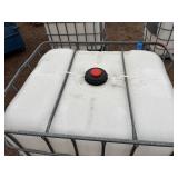 Plastic tank inside a metal cage. L 39 ½” x W 47” x H 46”