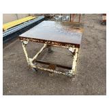 Steel rolling work table H 36” x 40” x 40”