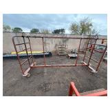 Mobile pipe storage rack or mobile scaffold frame, Ladder-style vertical sides, 138” l x 70” t