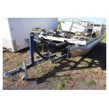 Pontoon with Scissor Trailer - 30 HP Johnson Outboard