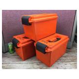 (3) CASE-GARD Plastic Ammo Cans - Orange