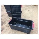 (3) Larger Heavy Duty Wheeled Totes - Black