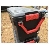 (3) Larger Heavy Duty Wheeled Totes - Black