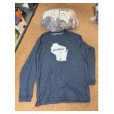 5 shelves of mostly Minnesota shirts, sweatshirts & jackets