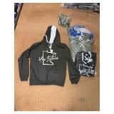 5 shelves of mostly Minnesota shirts, sweatshirts & jackets