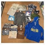 Apparel: 5  shelves of WI/MN sweatshirts & t-shirts sizes S-2XL