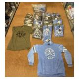 Apparel: 5  shelves of WI/MN sweatshirts & t-shirts sizes S-2XL