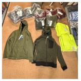 5 shelves of MN, WI, Iowa apparel various sizes designs & colors