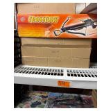 Crossbow and everything  on that shelf plus All Blow darts on floor