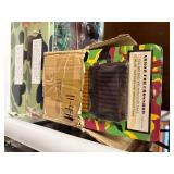 Crossbow and everything  on that shelf plus All Blow darts on floor